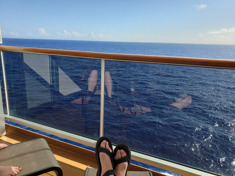 view from our cruise ship stateroom balcony