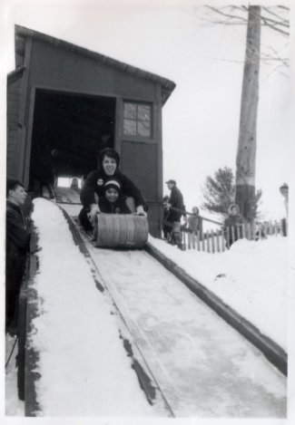 Mom & Pete on the toboggan run
