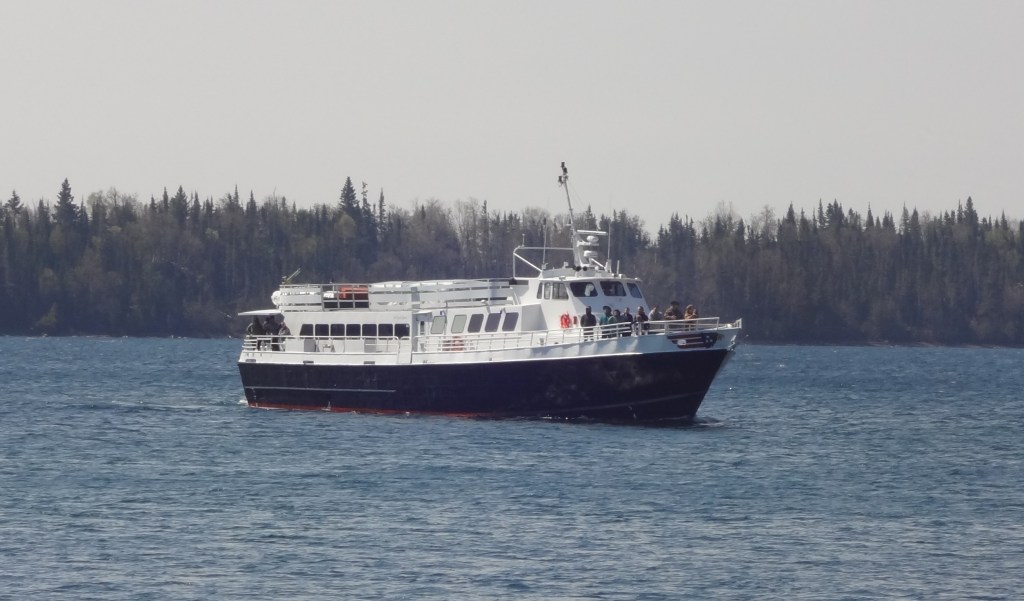 the Isle Royale Queen IV coming in to Rock Harbor, Isle Royale National Park, MI