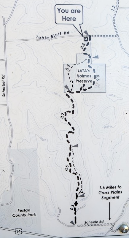 map of the Table Bluff segment of the Ice Age Trail