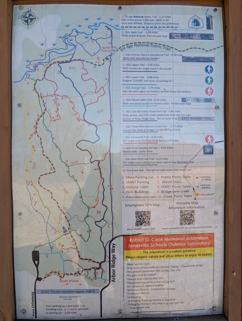 map of the Robert O. Cook Memorial Arboretum / Janesville Schools Outdoor Laboratory